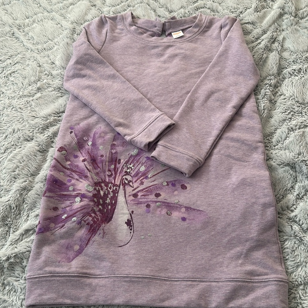 Gymboree Purple Dress with Peacock Design size 12